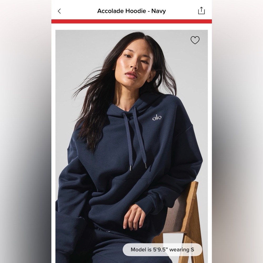 ALO Yoga | Accolade Hoodie | Navy | Small